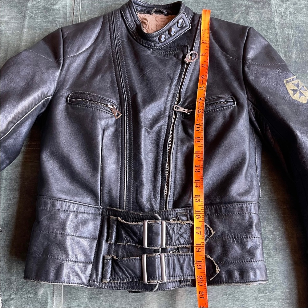 1980’s HARRO Leather Perfecto Style Motorcycle Jacket Black Leather - Picture 8 of 10